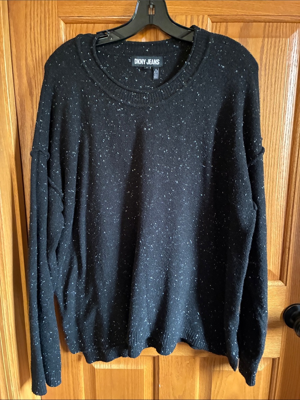 DKNY Black Flecked Crewneck Sweater
